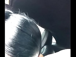 Suck and swallow in car by..